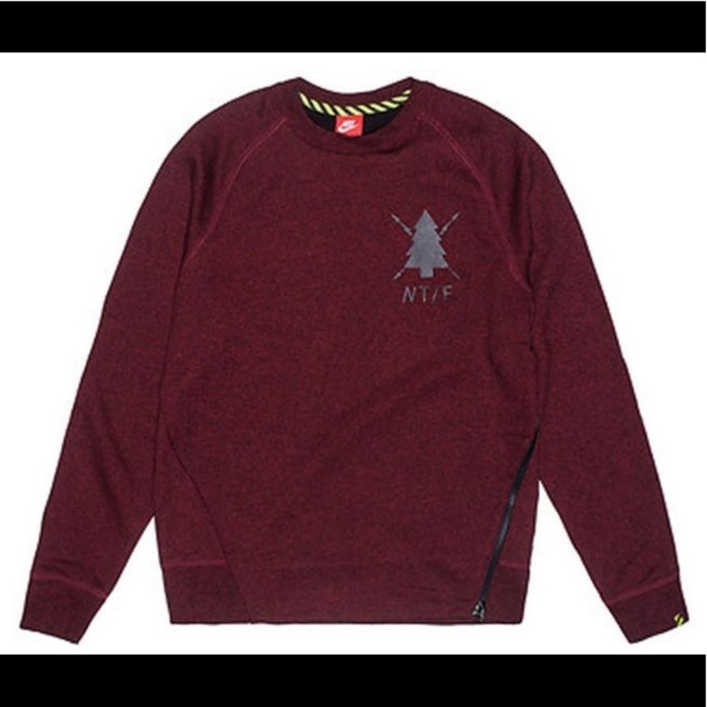 Nike Burgundy RU NTF Asymmetrical Sweatshirt